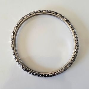 Boutique Silver Tone Scaled Fashion Bangle Bracelet No Stretch